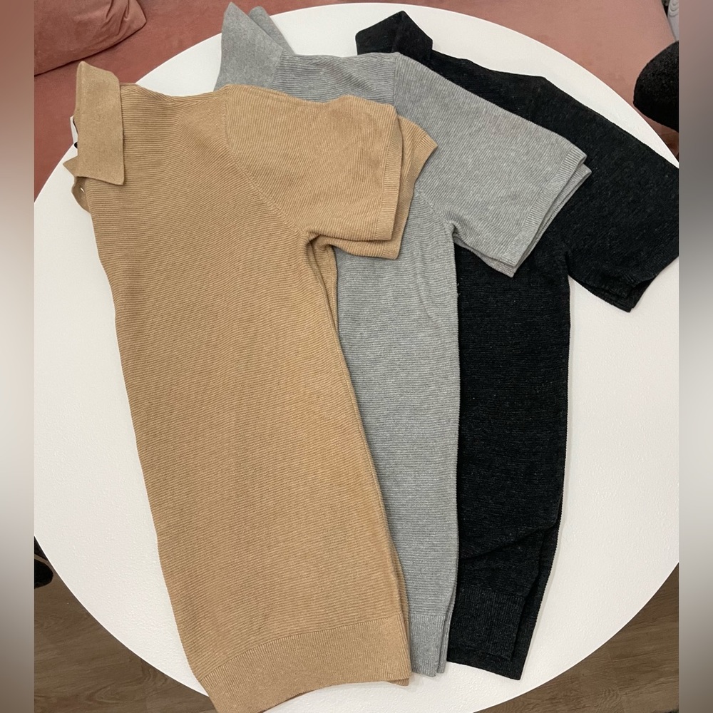 Lot of 3: Like New - Mens Knitted Sweater Polos Short Sleeved